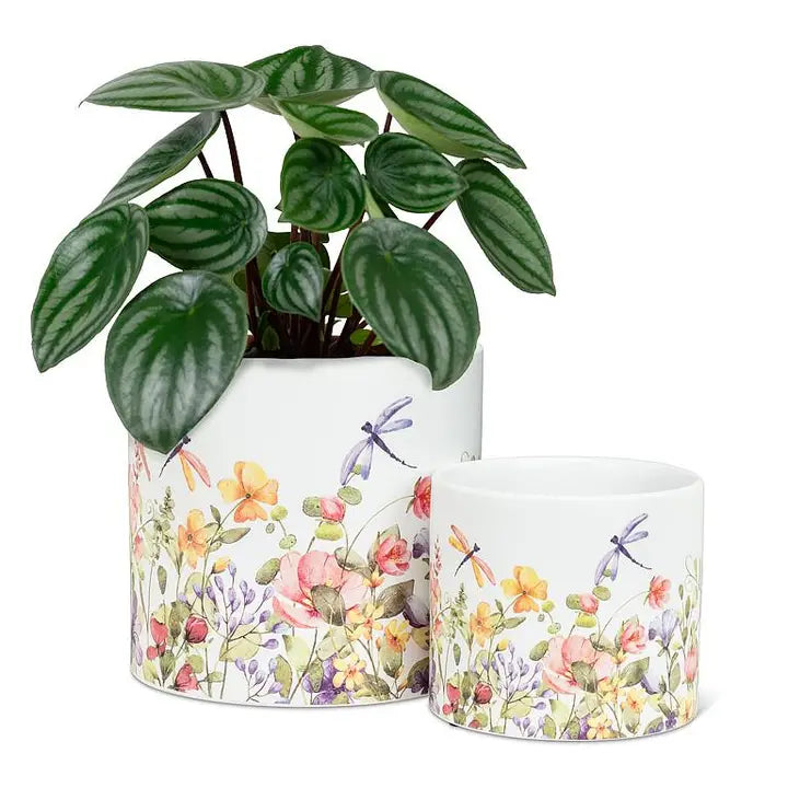 Dragonfly & Floral Planter