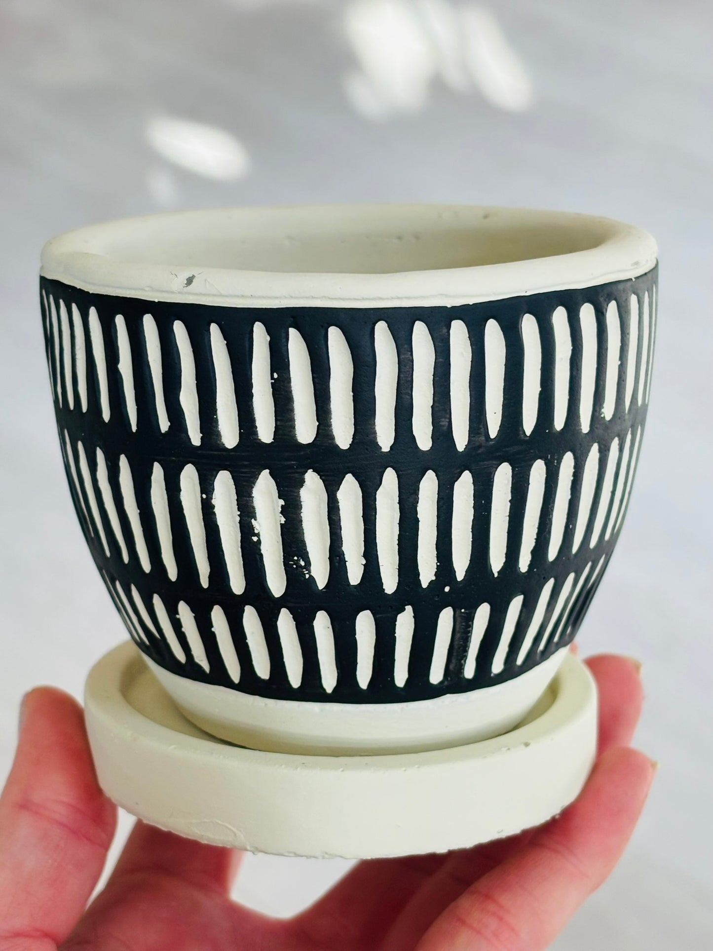 Geometric Clay Pot
