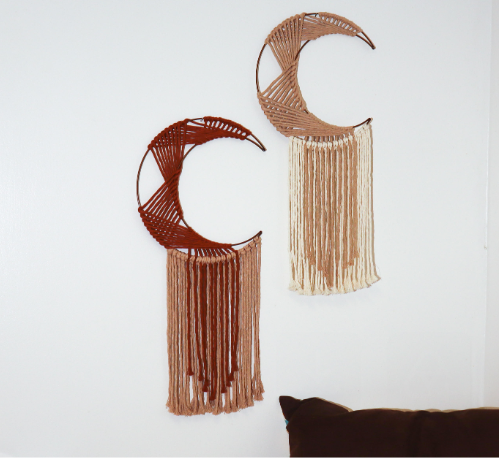 The Shine Effect - Macrame Moon Wall Decor