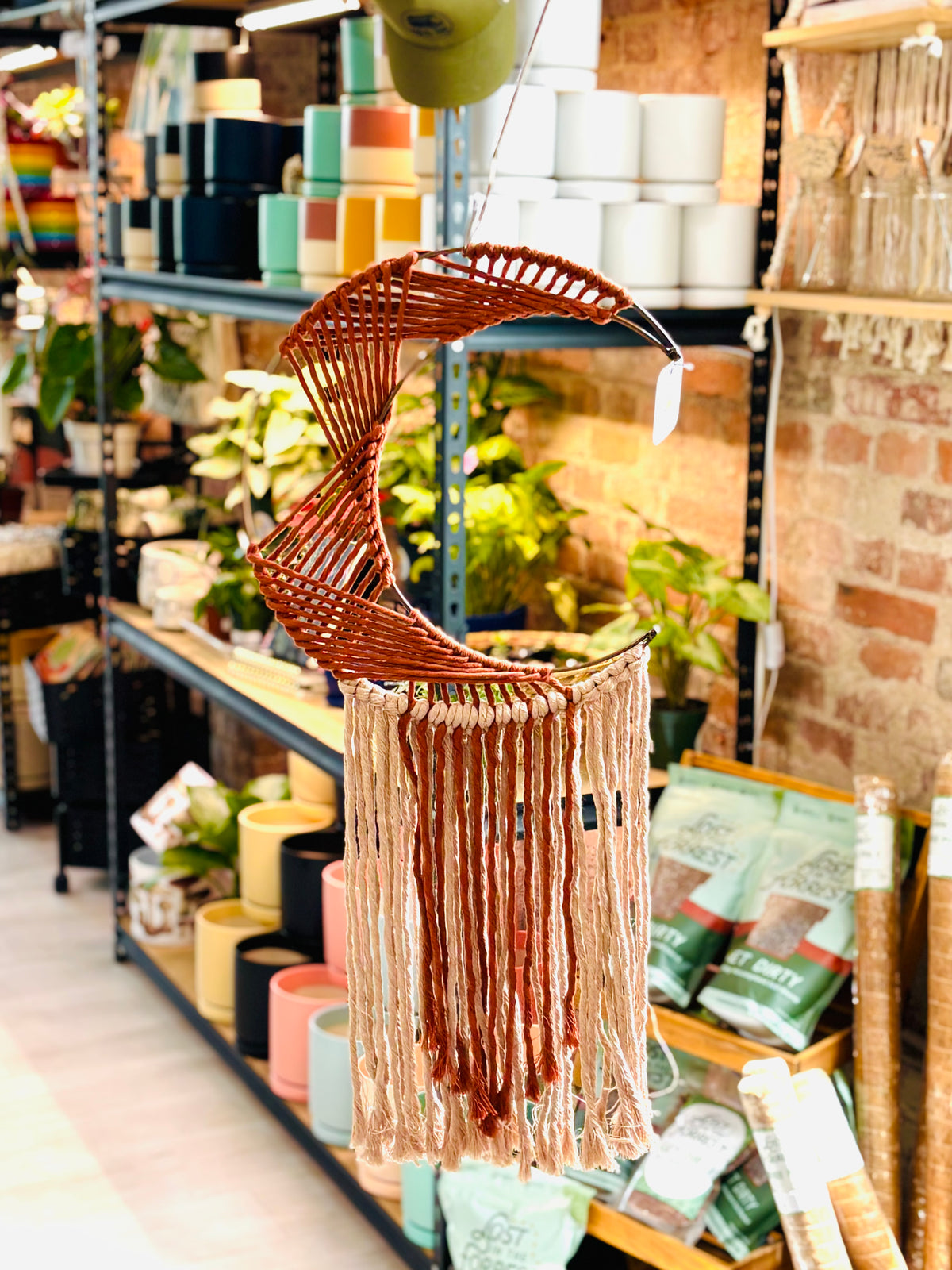 The Shine Effect - Macrame Moon Wall Decor