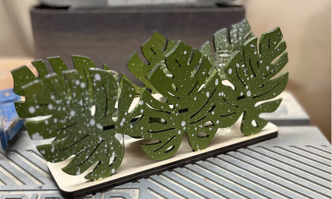 Silva & Ore Monstera Leaf Triple Vial Propagation Station