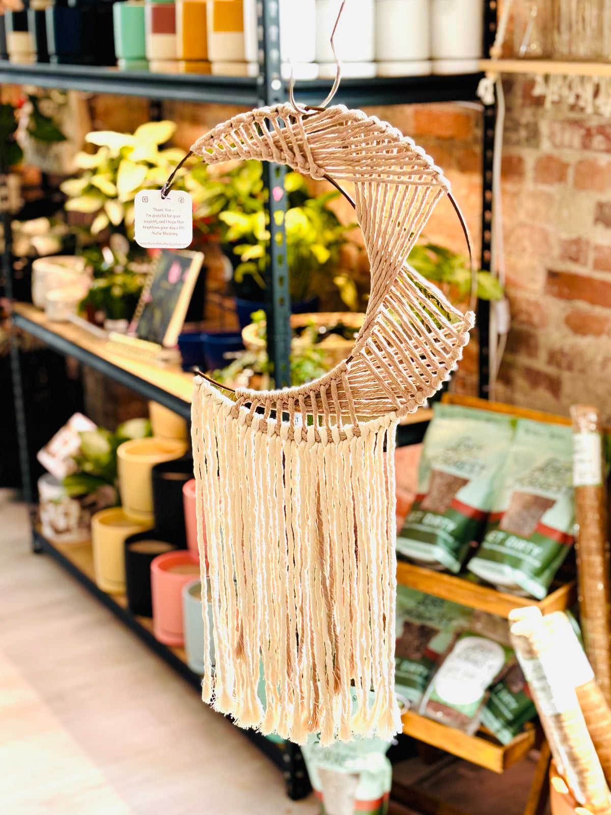 The Shine Effect - Macrame Moon Wall Decor