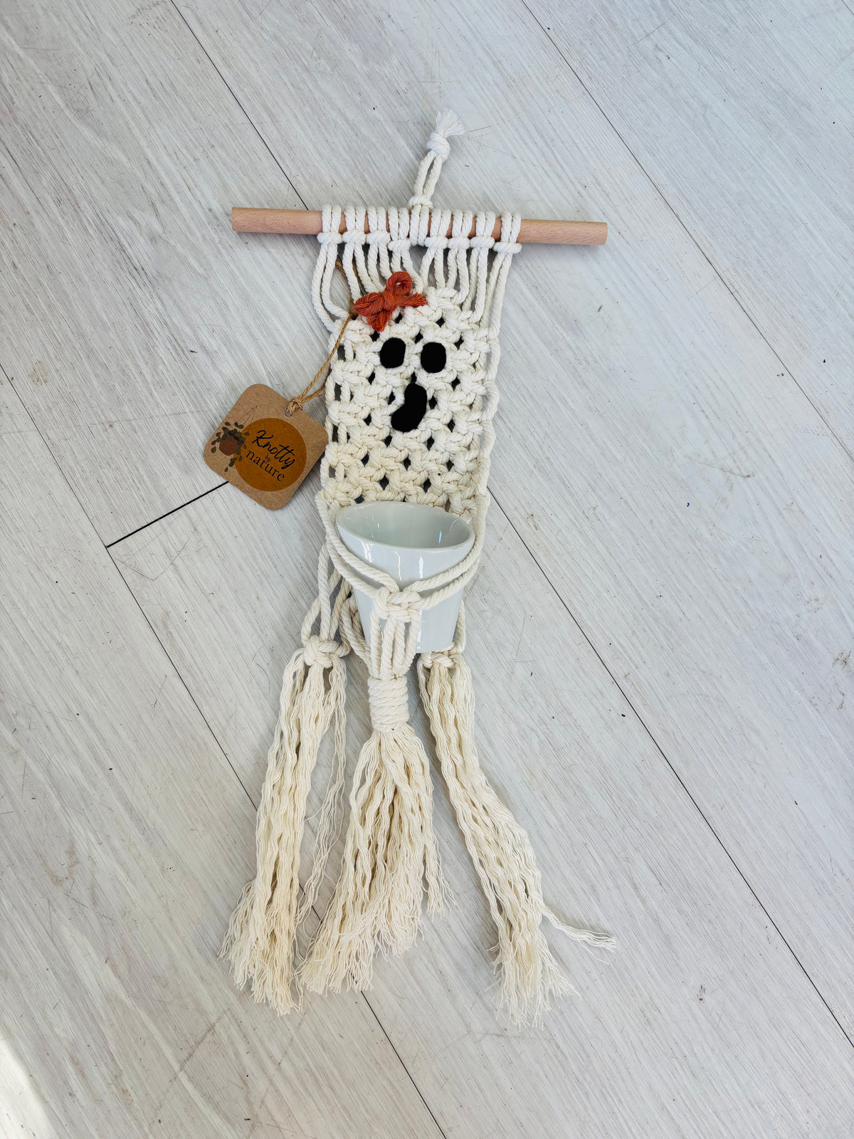 Knotty By Nature Ghost Macrame Hangers w/ 2" Pot