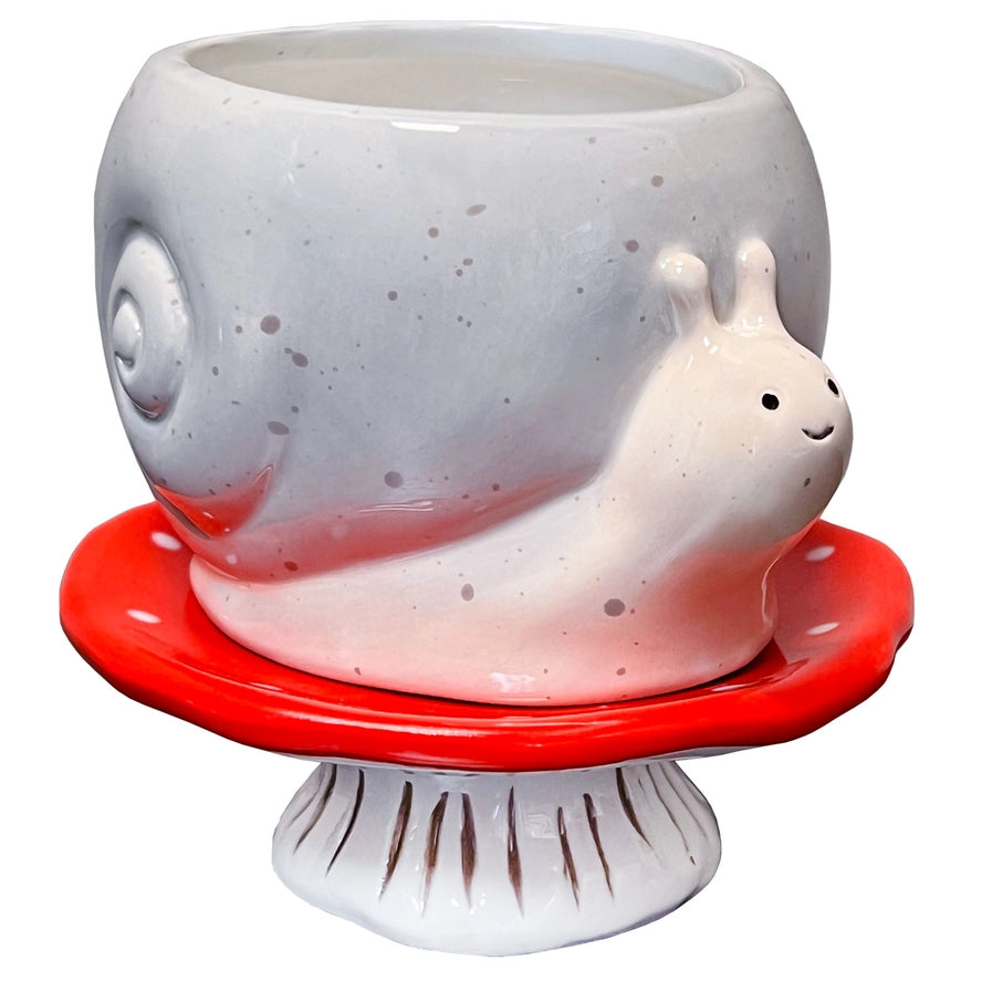Snail and Mushroom Footsie Planter
