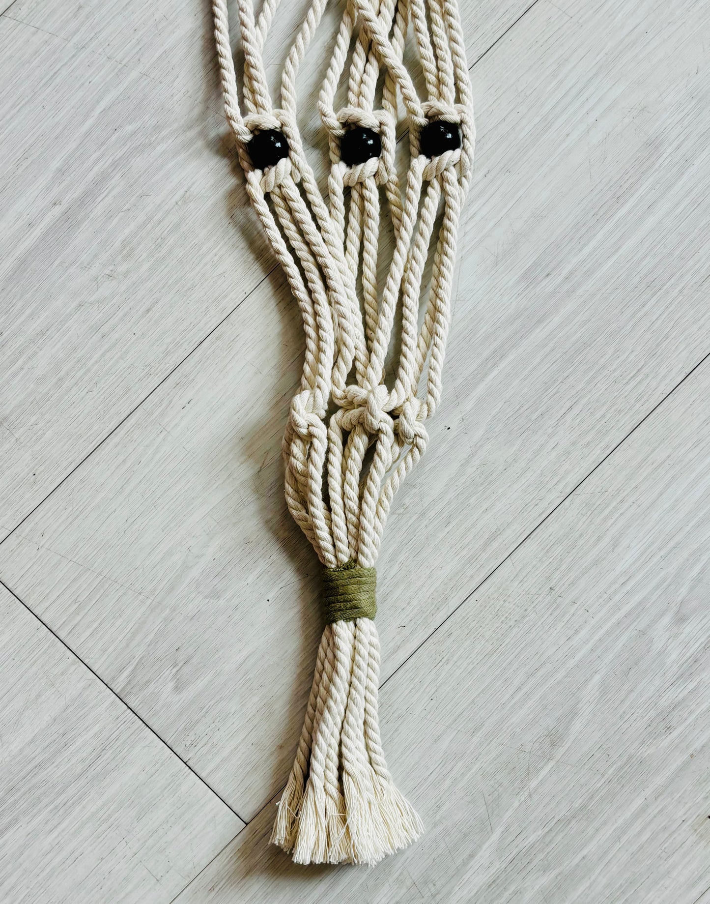 The Shine Effect - Macrame Plant Holder - Large Beaded