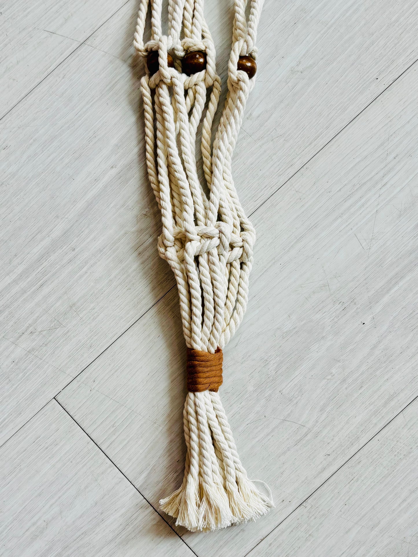 The Shine Effect - Macrame Plant Holder - Large Beaded