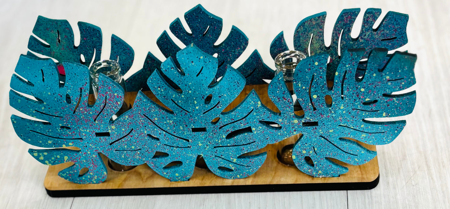 Silva & Ore Monstera Leaf Triple Vial Propagation Station