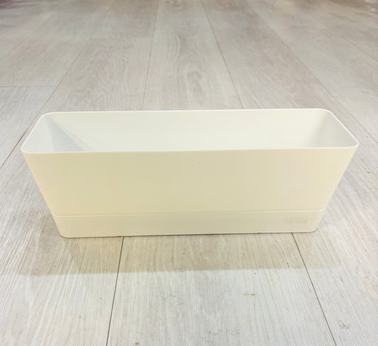 White Elongated Plastic Succulent/Cacti Planter