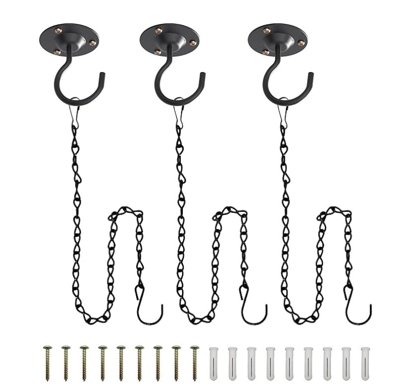 Black Ceiling Hook With Chain
