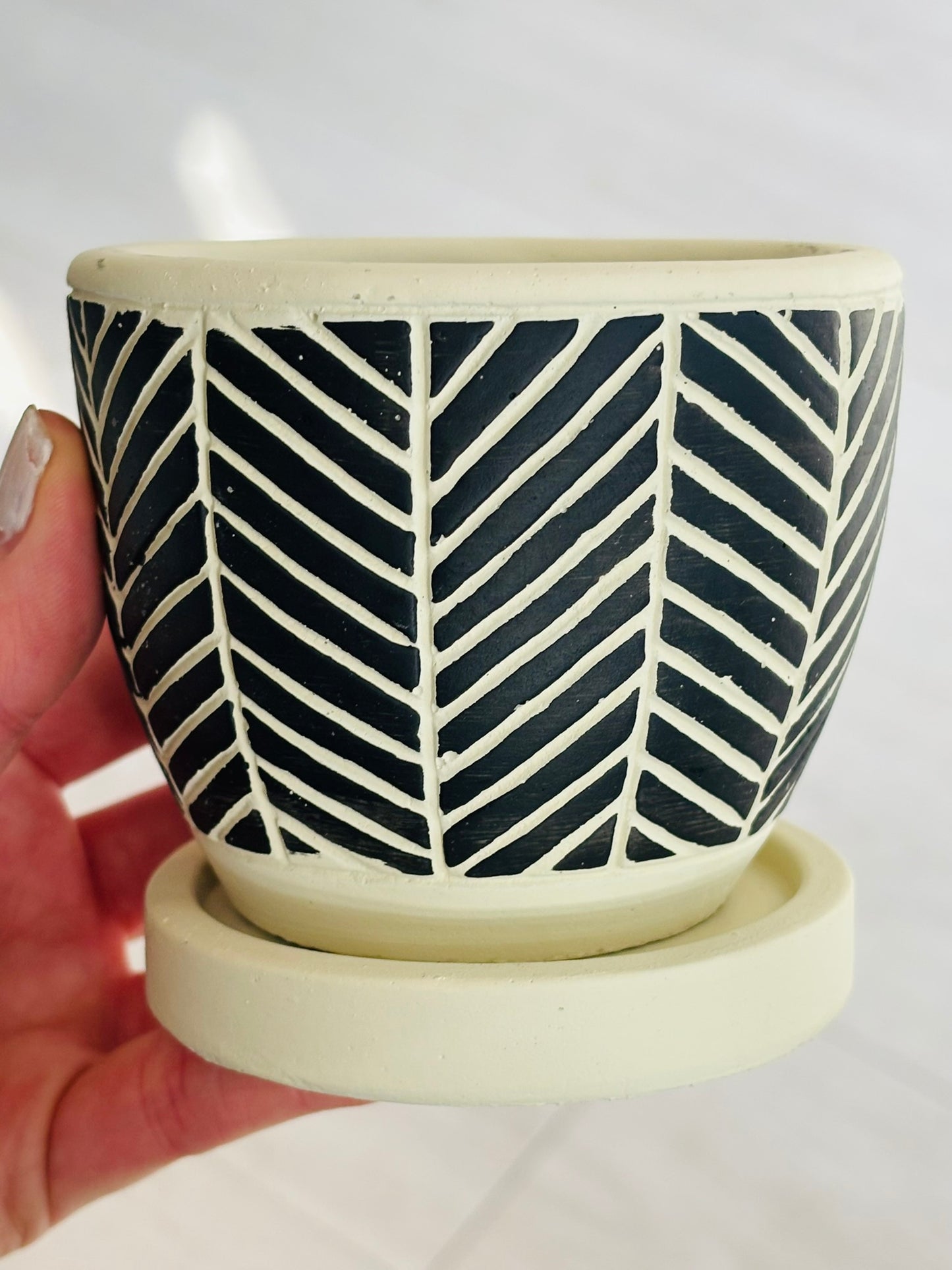 Geometric Clay Pot