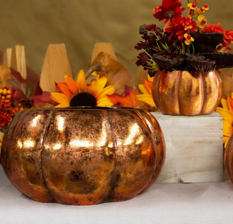 Copper Pumpkin Planter