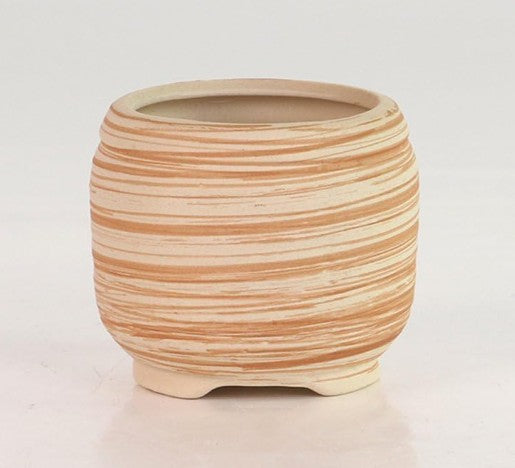 Ceramic Wooden Pattern Small Pots