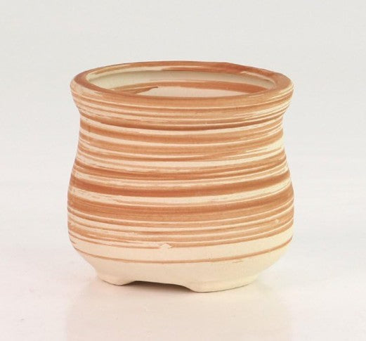 Ceramic Wooden Pattern Small Pots