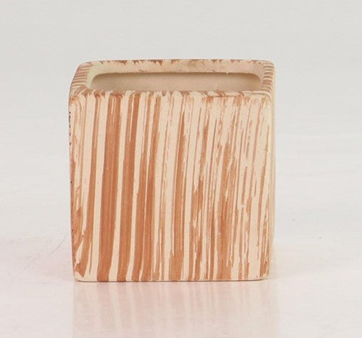 Ceramic Wooden Pattern Small Pots