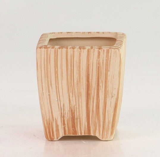 Ceramic Wooden Pattern Small Pots