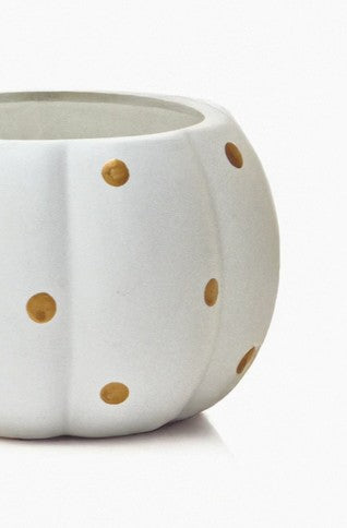 White & Gold Pumpkin Planters