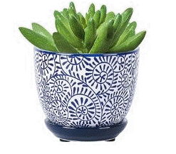 Blue Ceramic Pattern Pots 3.5"