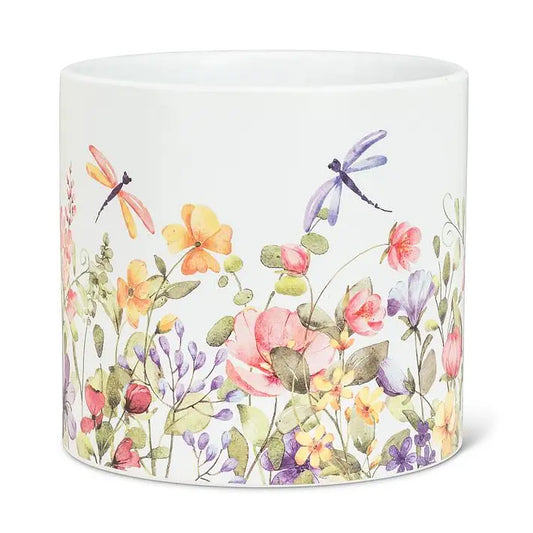 Dragonfly & Floral Planter