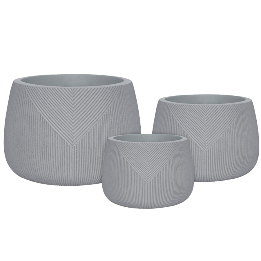Mina Striped Fiberclay Pot