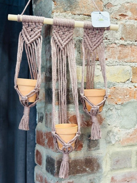 Macrame Mini Triple Plant Holder